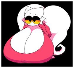 dewbber fat_ass feline furry ghost large_breasts no_legs no_pants non-human orange_eyes