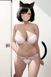 ai_generated alunya bikini blush cat_ears cat_tail female female_only leftypol light-skinned_female light_skin nai_diffusion solo solo_focus stable_diffusion