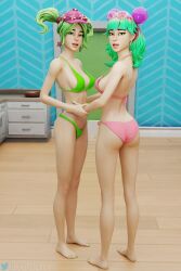 2girls ass breasts femele fortnite giocamolly outerwear tropical_punch_zoey underwear zoey_(fortnite)