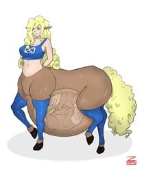 1girls baby blonde_hair centaur female female_only fetus huge_belly hyper_belly hyper_pregnancy lily_oc long_hair original pregnant pregnant_with_multiples ready_to_pop solo tagme taur x-ray zeruxu