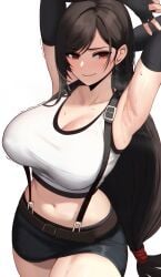 1girls armpit armpit_crease armpit_fetish armpit_sweat armpits arms_up armwear belly belly_bulge big_breasts black_hair busty cleavage dark_hair edmun female female_only final_fantasy final_fantasy_vii final_fantasy_vii_remake huge_breasts large_breasts mostly_clothed red_eyes square_enix sweat sweating sweaty sweaty_armpits tagme thick thick_thighs thighs tifa_lockhart tummy