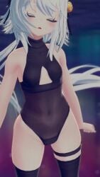 3d background_music belly belly_button cleavage_cutout closed_eyes dancing female filian filian_(vtuber) filiannevr hip_sway indie_virtual_youtuber music one-piece_swimsuit see-through see-through_swimsuit small_boobs small_breasts swaying_hips tagme video virtual_youtuber vrchat vtuber white_hair