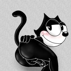 animal_humanoid anus ass black_body black_fur cat_humanoid cat_tail domestic_cat dreamworks felid felid_humanoid feline feline_humanoid felis felix_the_cat felix_the_cat_(series) fur humanoid male male/male mammal mammal_humanoid solo spanky15 spankynutz69