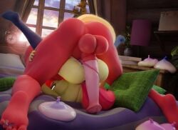 3d_(artwork) absurd_res animal_genitalia animal_penis anthro apple_bloom_(mlp) big_macintosh_(mlp) blender_(artwork) bodily_fluids cum digital_media_(artwork) equid equine equine_genitalia equine_penis female friendship_is_magic genital_fluids genitals hasbro hi_res hooves-art horse incest incest_(lore) male mammal my_little_pony penis pony