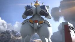 3d gundam huge_breasts mobile_suit robot_girl runn1non