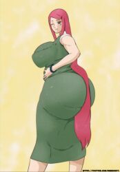 ass bubble_butt clothed dress dress_inside_ass female mature mature_female mature_woman milf mother naruto nimebooty showing_ass standing uzumaki_kushina