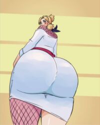 ass bubble_butt clothed dress dress_inside_ass female naruto showing_ass standing temari