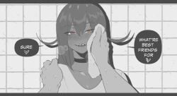 1girls after_sex dark-skinned_female dark_skin female interracial light-skinned_male light_skin monochrome original tagme thiccwithaq tsona_(nyantcha) wiping_face