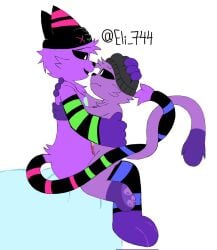 anthro anthro_on_anthro anthro_only catnap catnap_(poppy_playtime) critters_(poppy_playtime) domestic_cat eli_744_(artists) feline femboy furry_only no_humans oc ocs poppy_playtime poppy_playtime_(chapter_3) purple_fur purple_skin sex smiling_critters tagme