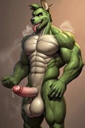 1anthro 1boy 1male 1man abs ai_generated balls ballsack bara bara_tiddies bara_tits biceps big_balls big_biceps big_cock big_dick big_penis big_testicles boner cock deltoids dick erect_penis erection gay green_body huge_balls huge_testicles male male_focus male_only man man_boobs man_breasts man_tits manly nuts nutsack penis rabbit scrotum tagme testicles trapezius