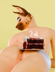 ( abstract_background ass birthday_cake buttcrack buttocks caracal caracal_(genus) male_only mike nathan nathan_w w)