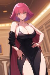 ai_generated haman_karn mobile_suit_gundam pink_hair zeta_gundam