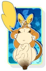 absurd_res alolan_raichu anthro balls big_balls big_bulge big_nipples big_penis blue_sclera bulge colored_nails genitals gloves_(marking) hair hi_res huge_balls huge_cock huge_tail hyper hyper_balls hyper_genitalia hyper_penis kokoro-doll large_penis_veins male markings nails nintendo nipple_piercing nipples nude orange_body overweight penis piercing pokémon_(species) pokemon pokemon_(species) pomme_(kokoro-doll) ponytail raichu regional_form_(pokemon) small_glans smile solo tan_body vein veiny_penis video_games yellow_eyes yellow_nails