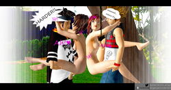 3d blue_eyes brown_hair disney female female_focus female_penetrated green_eyes hayner kairi kingdom_hearts male male/female male_penetrating nipples olette pence red_hair sex square_enix straight video_games