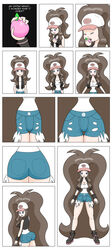 1girls ass_expansion breast_expansion cleavage female female_only hair_expansion hair_growth hilda_(pokemon) human long_hair megatronman nintendo pokemon pokemon_bw solo solo_female wide_hips