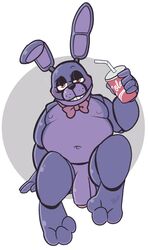 1boy 2021 
anthro animatronic anthro areola balls barefoot belly beverage black_nose blush bonnie_(fnaf) english_text five_nights_at_freddy's flaccid foreskin genitals grey_background half-closed_eyes hi_res humanoid_genitalia humanoid_penis lagomorph leporid long_ears long_penis looking_at_viewer machine male male_only mammal moobs narrowed_eyes navel nipples overweight overweight_anthro overweight_male penis presenting presenting_balls presenting_penis purple_body rabbit red_eyes robot simple_background sitting smile solo straw tbid teeth text thick_thighs uncut video_games white_background