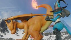 16:9 3d 3d_(artwork) animated anthro ass cape charizard clothing digital_media_(artwork) erection fire flaming_tail gay genitals gif hat headgear headwear henry_(henrycharizardboi) henrycharizardboi knot lucario magic_user male male/male male_only mountain nintendo penis penis_in_ass pokemon pokemon_(species) reptile scalie short_playtime tail_grab thrusting topwear video_games widescreen witch witch_hat