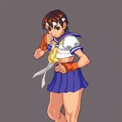 1girls animated animated_gif athletic athletic_female bandana bingo_torte bloomers brown_hair brunette buruma butt clothing female female_only fighter flexible footwear handwear human kicking large_ass martial_arts multiple_poses muscular muscular_female muscular_legs muscular_thighs panties panty_shot pixel_art punching sakura_kasugano school_uniform short_hair solo solo_female street_fighter thick_thighs thighs tomboy toned toned_body toned_female toned_legs upskirt