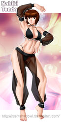 belly_dancer belly_dancer_outfit brown_eyes brown_hair cleavage dancer dancer_outfit dancing detached_sleeves femsub g-string harem_girl harem_outfit harem_pants large_breasts nabiki_tendo ranma_1/2 short_hair slave slave_outfit slavegirl submissive_female thedarkness thong_bikini