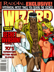 carol_danvers dark-skinned_male dark_skin emma_frost female interracial luke_cage male marvel ms._marvel_(carol_danvers) radikal straight_hair white_queen wizard_magazine x-men