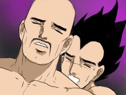 2boys dragon_ball dragon_ball_z gay male male_only nappa nude straight_hair vegeta yaoi yaranaika