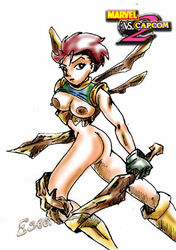 ass boots breasts capcom escoria female female_only footwear gloves hair human marrow marvel marvel_comics marvel_vs._capcom marvel_vs._capcom_2 mutant nipples short_hair side_view solo straight_hair tagme x-men