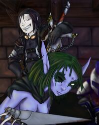 black_hair blizzard_entertainment elf female micer night_elf undead undead_(warcraft) warcraft world_of_warcraft