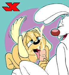 anthro brandy_and_mr._whiskers brandy_harrington canine disney disney_channel dog female fur furry jk male mammal mr._whiskers penis rabbit sex straight tagme toon_disney