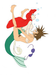 1boy ariel disney disney_princess kingdom_hearts male mermaid nipples sora tehwalrus_edits the_little_mermaid the_little_mermaid_(1989_film) trainer trainer_(artist)