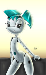 1girls 2d female female_only flat_chest gynoid huge_eyes humanoid innocenttazlet jenny_wakeman my_life_as_a_teenage_robot robot robot_girl robot_humanoid smooth_skin solo standing tagme teenager toony xj-9