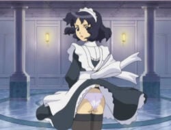 female female_focus female_only girls_bravo lilica_stacy maid open_mouth pantyshot screenshot solo underwear wind