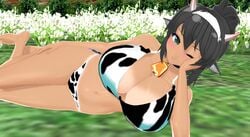 blush cow_bikini cow_girl cow_print cowbell homura_(senran_kagura) large_breasts meadow senran_kagura xhion24