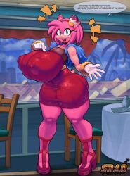 1futa 1girls 2023 alternate_breast_size alternate_version_available amy_rose anthro areola_outline big_breasts bracelet breasts chair clothing dress ellipsis english_text eulipotyphlan female female_focus female_only footwear furniture gloves green_eyes hedgehog hi_res high_heels high_resolution highres huge_breasts hyper_genitalia hyper_penis intersex jewelry mammal nipple_outline only_female open_mouth pink_body pink_hair sega shoes snao solo sonic_(series) sonic_the_hedgehog_(series) speech_bubble table text thick_thighs voluptuous voluptuous_anthro voluptuous_body