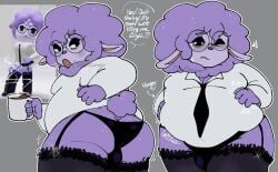 animal_hospital at_work fat_ass garters hungry pokerjokerful secretary_(animal_hospital) thighhighs visible_bulge