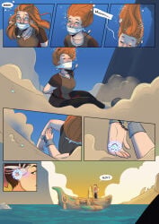 aloy asphyxiation bondage character_request drowning horizon_zero_dawn llythium-art tagme underwater underwater_peril underwater_peril_aladdin