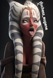 awaiting awaiting_cum cleavage clone_wars duchess_eugene facial_mark facial_markings jedi jedi_knight jedi_master lekku lekku_(anatomy) red_body red_skin shaak_ti star_wars subscribestar tagme tongue tongue_out twi'lek