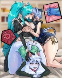 1boy 1futa 1girls abs ahegao akeno_(itsnafulol) anal animal_ears animal_penis apron ass bedroom bikini blue_hair blush both_sexes_in_same_situation breasts bubble_butt child_bearing_hips clothed_sex clothes_lift coffeexcoco crossover cum cum_in_ass dat_ass deltarune doggystyle dress dress_lift facial_hair femboy from_behind furry furry_male furry_with_non-furry futa_on_female futa_on_male futanari goat_boy goat_ears goat_girl goat_horns goatee_stubble horns horse_penis huge_ass huge_breasts impregnation interspecies kiss large_penis lucia_elowen maid maid_apron maid_bikini maid_headdress male_impregnation penis pink_eyes queen_of_akeno ralsei ralsei_with_white_fur rough_sex sex sex_from_behind spread_legs stubble swimsuit tail thick_thighs thighhighs thighs top-down_bottom-up unconventional_maid utdr_(toby_fox) vaginal white_fur wide_hips yellow_eyes zenless_zone_zero