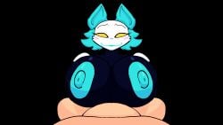 anthro beat_banger big_breasts black_body blue_fur commission deltarune deltarune_chapter_2 furry gif light-skinned_male light_skin loop looping_animation luksiedraws no_arms paizuri pov_male snout tasque_manager_(deltarune) transparent_background twitter_link unseen_face unseen_male_face