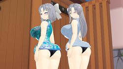 aged_up alternate_breast_size alternate_costume alternate_hairstyle ass blush inn large_breasts pantyshot senran_kagura xhion24 yumi_(senran_kagura)