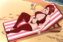 areolae beach big_breasts bikini daltomogre_(artist) dominatrix gachiakuta huge_breasts kyouka_nijiku
