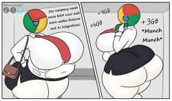 1girls ass belly breasts business_attire business_suit business_woman english_text fat female female_focus female_only google google_chrome hips hyper hyper_ass hyper_breasts large_ass large_breasts luuxiifer overweight overweight_female skurt stomach text thick_thighs thighs tie wardrobe_malfunction weight_gain wide_hips