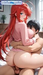 1boy 1girls 2026 ahoge ai_assisted ai_generated anime ass big_ass booty cock dick hetero hi_res high_quality high_resolution high_school_dxd highres indoors love_making patreon patreon_username penetration penis red_hair rias_gremory sex sexual_intercourse skypassion stable_diffusion straddling testicles upright_straddle vaginal watermark window