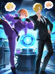 1girl ai_generated big_breasts body_swap body_switch bodyswap female female_focus one_piece rcos sanji solo solo_female solo_focus vegapunk_lilith woman
