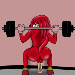 anal ass crouching echidna exercise genitals hair humanoid knuckles_the_echidna male mammal monotreme muscular muscular_humanoid muscular_male penis purple_eyes red_body red_hair solo solo_male sonic_(series) sonic_the_hedgehog_(series) spanky15 spankynutz69 workout