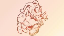 anthro anthro_only anus anus_peek ass ass_focus bunny bunny_girl bunnygirl chao_(sonic) cream_the_rabbit fur furry furry_female furry_only hi_res licked licking_ass mobian mobian_(species) mobian_rabbit no_panties pussy rabbit_girl sega sonic_(series) sonic_the_hedgehog_(series) vaginal wallpaper young young_female