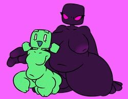 2021 big_breasts breasts chubby chubby_female creeper creepette cute enderman enderwoman freckles green_skin large_areolae large_ass large_breasts larger_female magenta_eyes minecraft monster monster_girl purple_skin shortstack sleepyslut small_breasts smaller_female spotted_body thick thick_ass thick_legs thick_thighs twintails