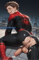 ai_generated bodysuit cum gay gboyswillbeboys marvel marvel_cinematic_universe marvel_comics mcu penis peter_parker spider-man spider-man_(series) superhero tom_holland torn_bodysuit uncut yaoi