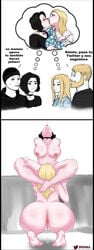 anus big_breasts breasts busty cheating comic cunnilingus doomer doomer_girl female female_focus hourglass_figure jmvmaa licking_pussy nordic_chad oral oral_sex pleasure_face pussy_juice spanish_text tagme tradwife translation_request wide_hips wojak_comics yuri