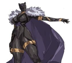 1girls big_breasts black_panther_(marvel) black_panther_(shuri) cape clothed clothing color enargeia enargeia5525 female female_focus female_only full_body fully_clothed hi_res large_breasts marvel marvel_tokon:_fighting_souls shuri_(marvel) solo solo_female standing suit superheroine thick_thighs