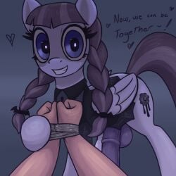 1:1 absurd_res animal_genitalia animal_penis balls bdsm bestiality big_balls big_penis blue_eyes blush bondage bottomwear bound braided_hair braided_pigtails clothed clothed_feral clothed_gynomorph clothed_intersex clothing colored crazy_face crossgender cutie_mark dialogue dominant dominant_feral dominant_gynomorph dominant_intersex duct_tape duo emanata english_text equid equine equine_genitalia equine_penis feathered_wings feathers feral first_person_view folded_wings friendship_is_magic ftg_crossgender fti_crossgender genitals gradient_background grin gynomorph gynomorph/male gynomorph_feral gynomorph_on_human hair half-erect hand_on_hand hands_tied hands_together hasbro heart_symbol hi_res hooves horse human human_on_feral human_pov inky_rose_(mlp) intersex intersex/male intersex_feral intersex_on_human interspecies looking_at_viewer male male_human male_on_feral male_pov mammal medial_ring my_little_pony mythological_creature mythological_equine mythology pegasus penis pony quadruped questionable_consent simple_background skirt smile smiling_at_viewer submissive submissive_human submissive_male submissive_pov t72b talking_feral talking_to_viewer tape tape_bondage text unguligrade wide_eyed wings yandere